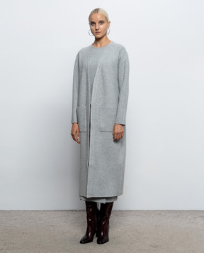 Twinset Серый удлиненный кардиган 262LI3ABB