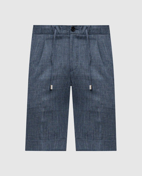 Enrico Mandelli Сині шорти з вовни, шовку та льону GYMSHO6020