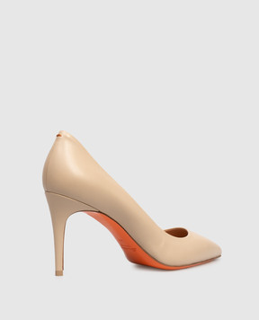 Santoni Бежеві шкіряні туфлі WDID70945HI2NSZA
