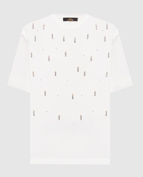 Twinset Футболка кольору айворі з кристалами 262AT2220