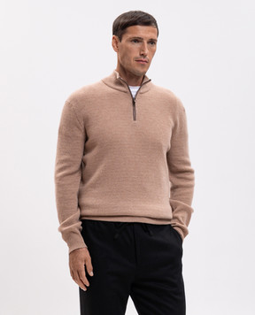 Canali Бежевый свитер из шерсти и кашемира MK02547C1216
