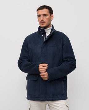 Stefano Ricci Синяя дубленка M7J5300190LACONY