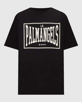 Palm Angels Черная футболка Vintage Box с принтом PAMAA003JR004