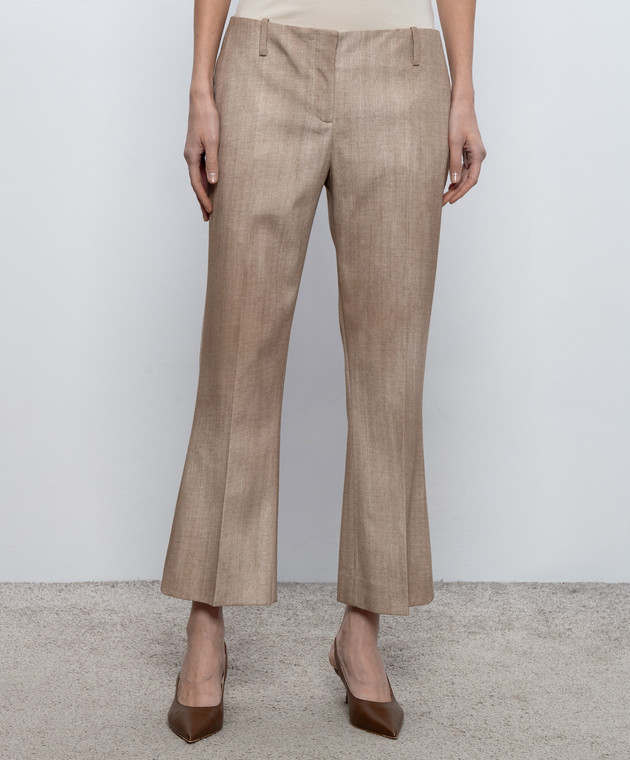 Ermanno Scervino Бежевые брюки клеш D486P712EMY изображение 3