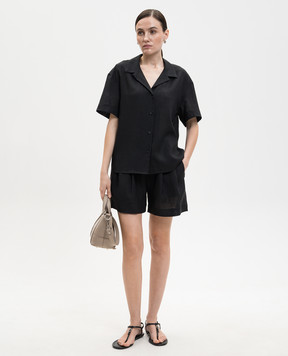 Asceno Чорні шорти Zurich з льону B027F06C01