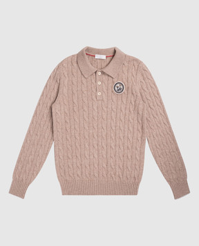 Brunello Cucinelli Дитяче коричневе поло з кашеміру B22M72315C
