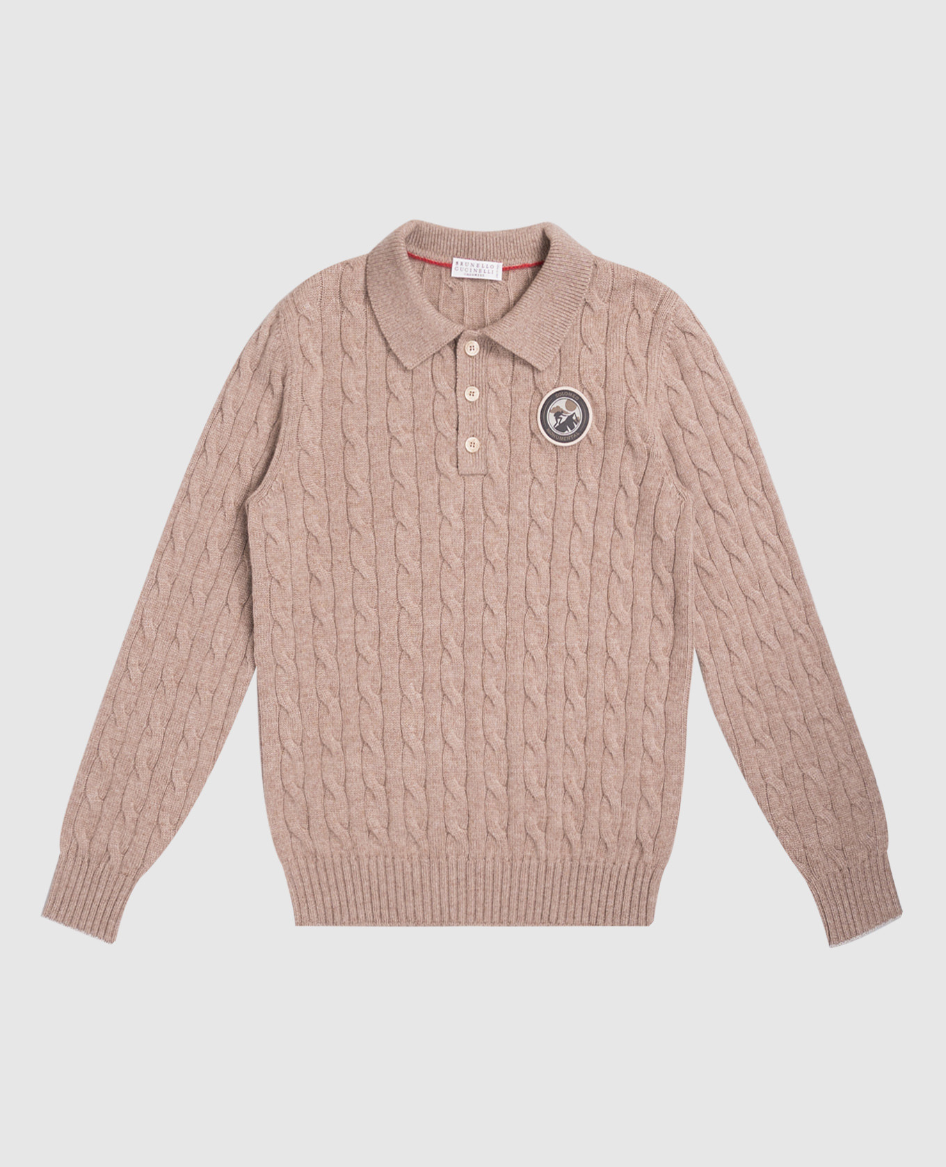 

Детское коричневое поло из кашемира, Коричневый, Поло