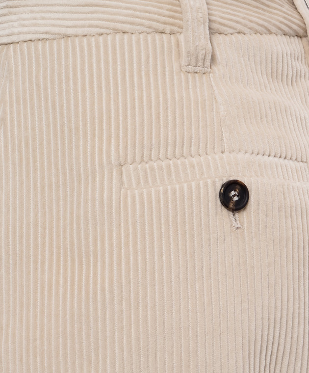 Brunello Cucinelli Бежевые вельветовые штаны MP180P9265 изображение 5