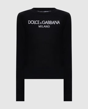 Dolce&Gabbana Черный джемпер из шерсти с логотипом FXX12TJCVT4