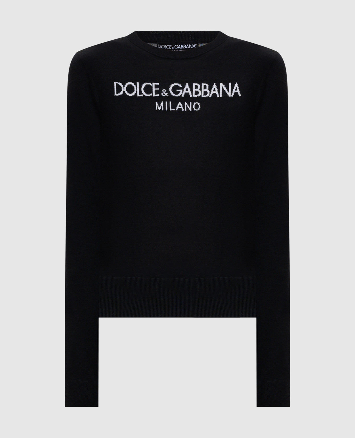 

Черный джемпер из шерсти с логотипом, Джемпера