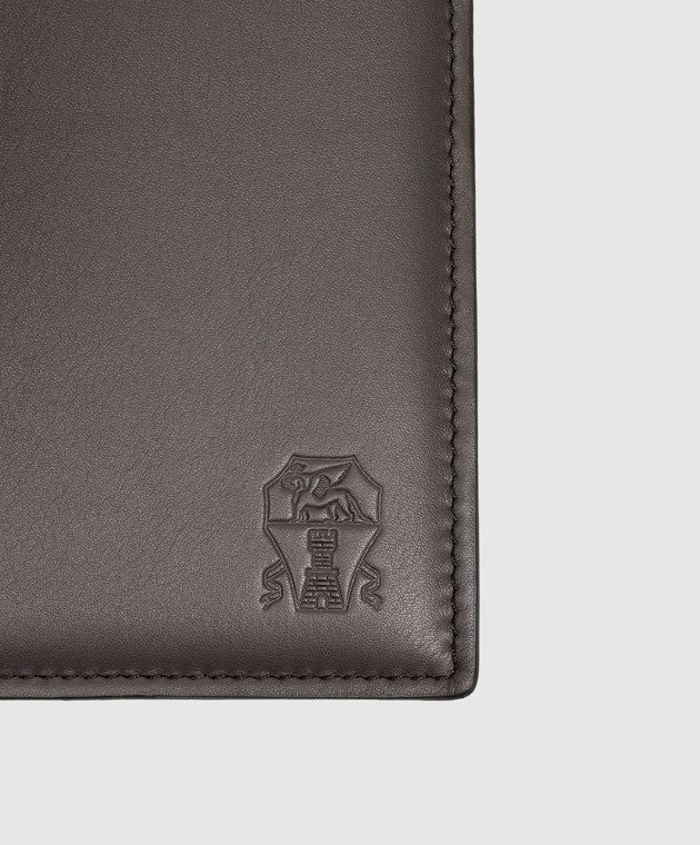 Brunello Cucinelli Коричневый кожаный переплет для паспорта MWZNBU436 изображение 4