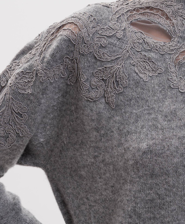 Ermanno Scervino Серый джемпер из кашемира D495M302APPYU изображение 5