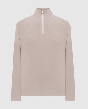 Brunello Cucinelli Бежевый джемпер с молнией M29400104