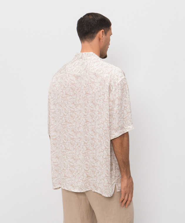 Trussardi Бежевая рубашка в брендовый принт 5040N000047NMS113T00 изображение 4