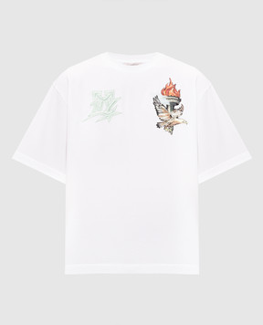 Off-White Белая футболка Show NYL с принтом и вышивкой 44MAA120Z26J004