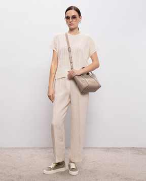 Peserico Бежевий топ з льоном M99151F1209386