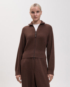 Brunello Cucinelli Коричневый кардиган с кашемиром с люрексом M1E224716P