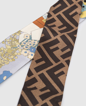 Fendi Двухсторонняя тречка-твилли из шелка в брендовый принт FXT011B01U