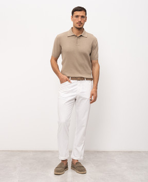 Bilancioni Бежеве поло в рубчик BE2661054772