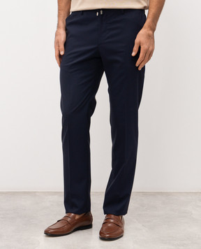 Stefano Ricci Синие брюки из шерсти M1T80A0003W501