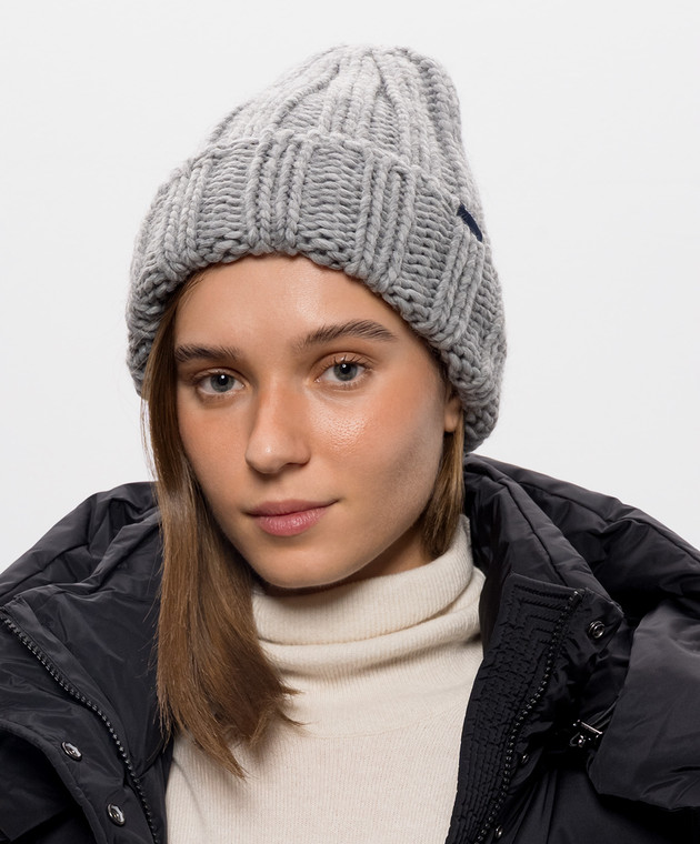 Woolrich Серая шапка с шерстью с нашивкой логотипа CFWWAC0196FBUF0766 изображение 2