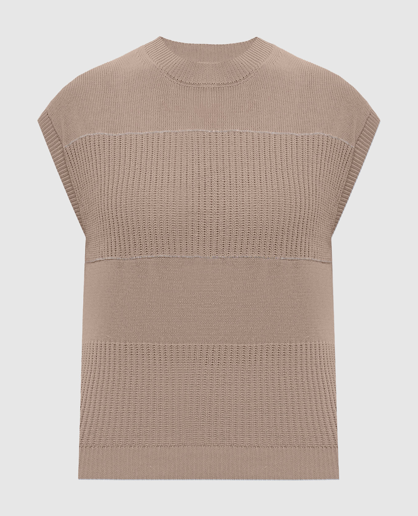 Коричневый топ с льном