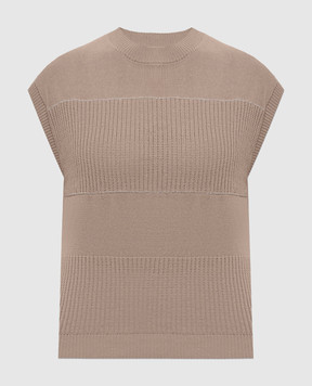 Peserico Коричневий топ з льоном S99138F0709056