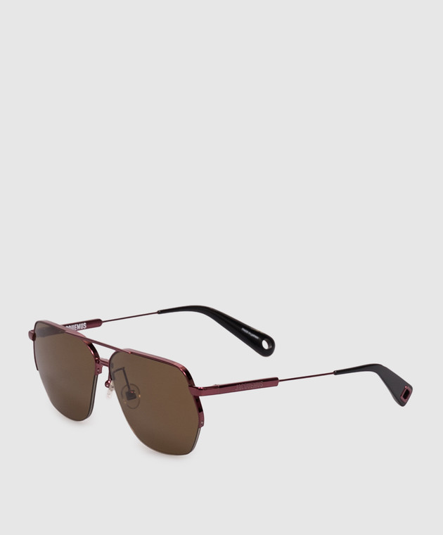 Jacquemus Розовые солнцезащитные очки Aviador JAC67C6SUN изображение 3