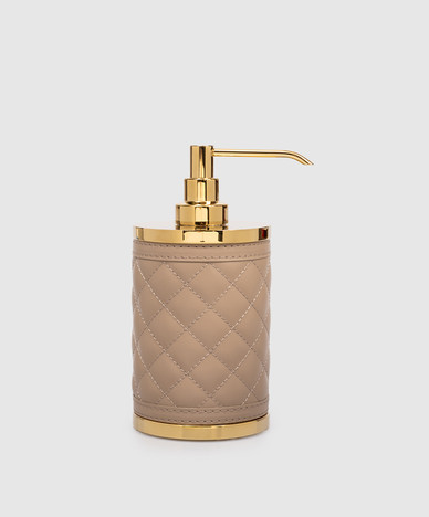 Коричневый кожаный дозатор для мыла Alghero Diamonds