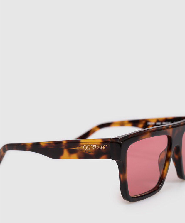 Off-White Коричневі сонцезахисні окуляри з принтом логотипа OW10396D2558 зображення 4