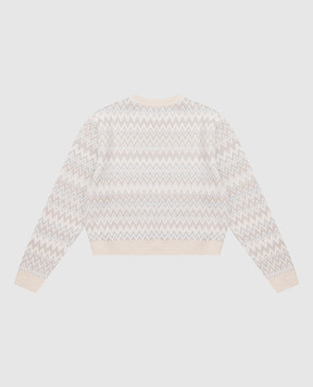 Missoni Дитячий бежевий светр з вовною у візерунок MZ9A50W002810