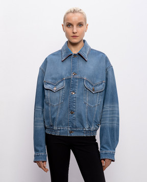 Versace Синя джинсова куртка з ефектом потертості 10236031A17921