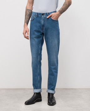 ISAIA Синие джинсы с эффектом потертости PND005DJ125