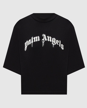 Palm Angels Чорна футболка з принтом логотипа PWAA079S26JER004