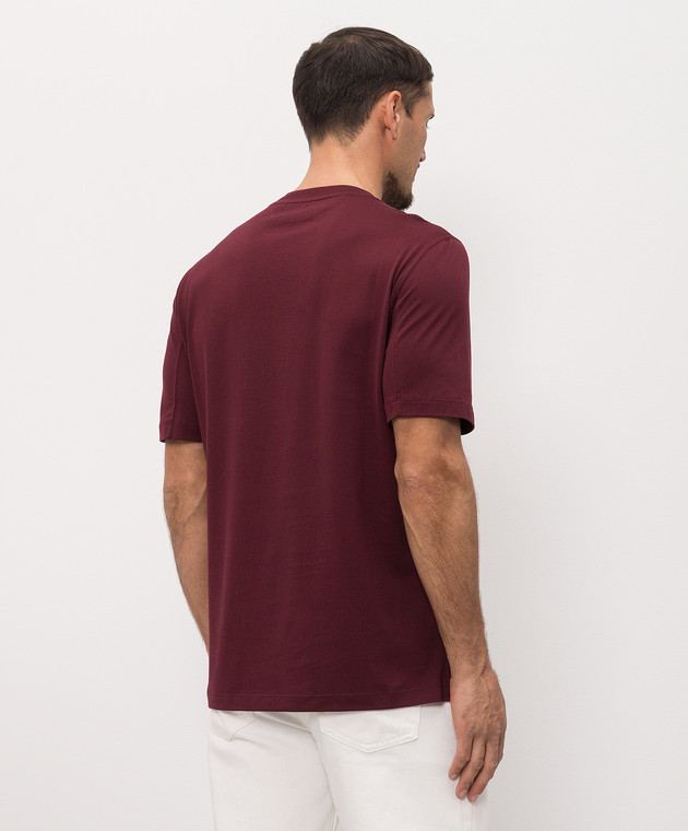 Brunello Cucinelli Бордова футболка з емблемою M0B138440 зображення 3