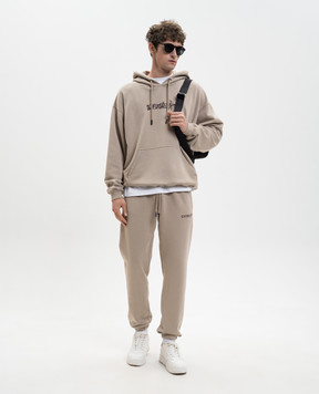 Off-White Бежево худи с эмблемой Heraldic Arrow 44MBB085S26F00I