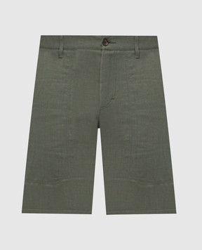 Stefano Ricci Зелені шорти з льону і шовку M8T6100060TXFIL