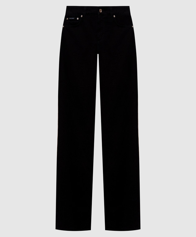 Dolce&Gabbana Чорні джинси з пластиною логотипа FTDDFDG8PR3