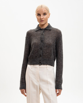 Brunello Cucinelli Сірий кардиган з вовною з люрексом MBG775516P