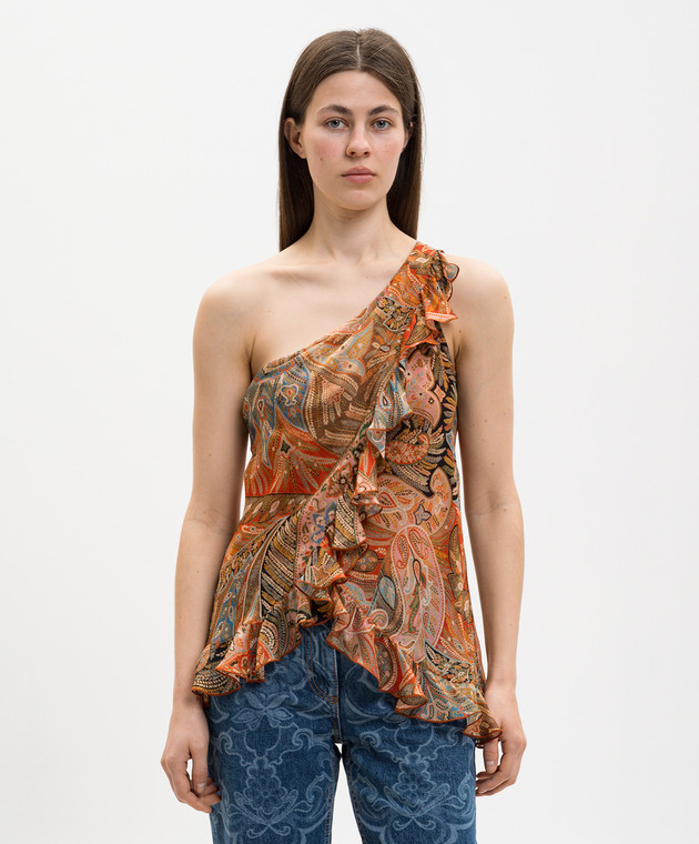 Etro Топ із шовку на одне плече WRJA016699SA1R9 зображення 3