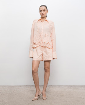 Ermanno Scervino Розовая блуза с кружевом D482K747APYET