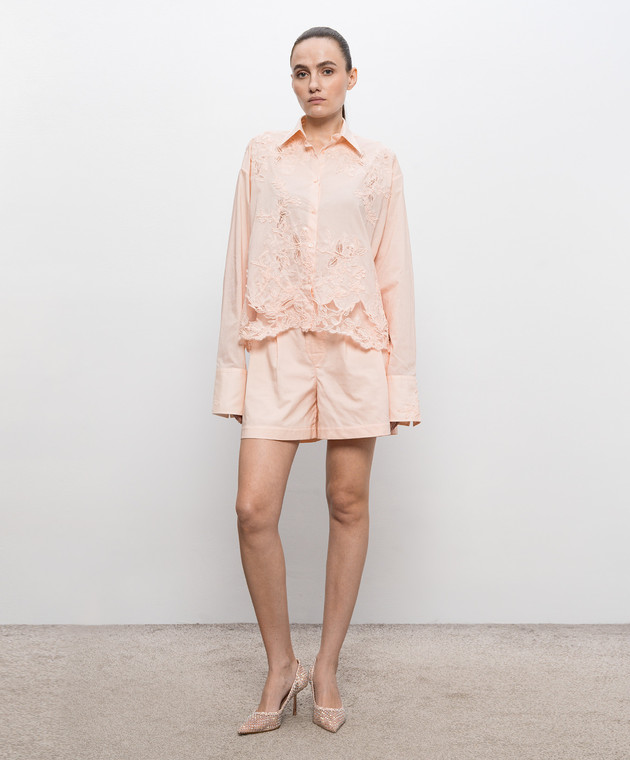 Ermanno Scervino Розовая блуза с кружевом D482K747APYET изображение 2