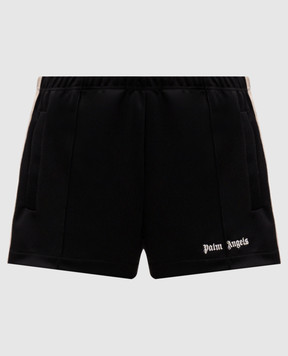 Palm Angels Черные шорты с лампасами PWCL005S26FAB001