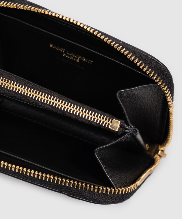 Saint Laurent Черный кожаный кошелек JAMIE 863317AAG7X изображение 3