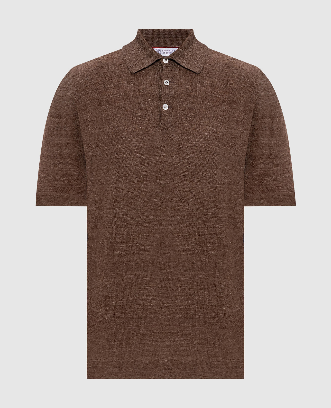 Коричневое поло с леном