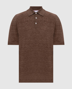 Brunello Cucinelli Коричневе поло з льоном M2L00315