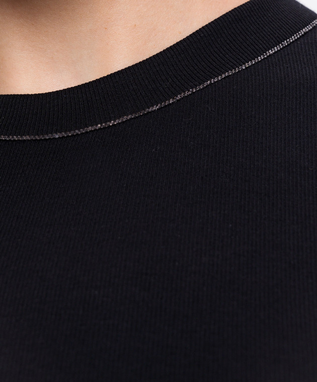 Brunello Cucinelli Черный топ с цепочкой мониль MPTC8BJ310 изображение 5