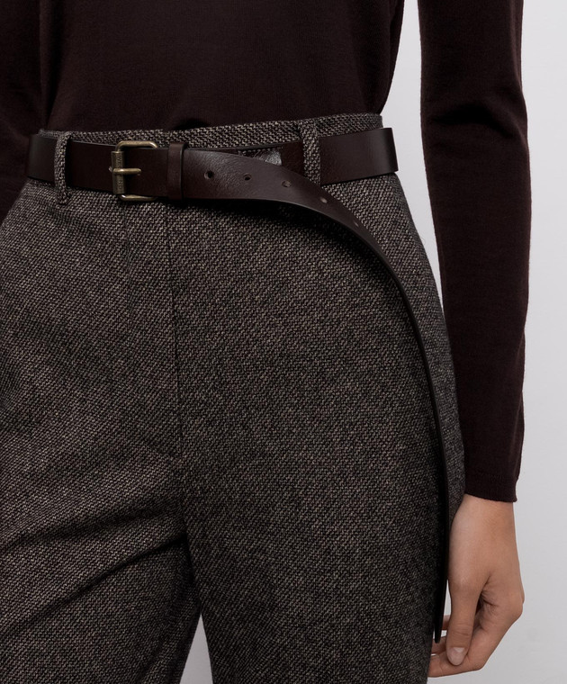 Max Mara Weekend Коричневий шкіряний ремінь ASAIO WKASAIO зображення 2