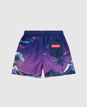 Sprayground Дитячі фіолетові шорти для плавання в принт SPY1307PRPL