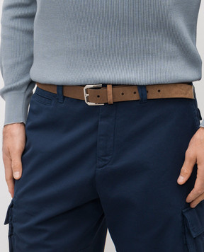 Brunello Cucinelli Коричневый замшевый ремень MAUGP317